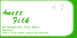 anett filk business card